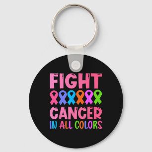 Cancer In All Colour Ribbon Breast Cancer Awarenes Keychain