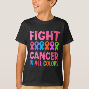 Cancer In All Colour Ribbon Breast Cancer Awarenes T-Shirt