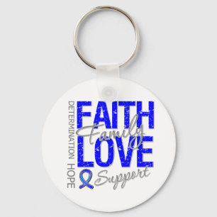 Cancer Inspiring Slogan Collage Colon Cancer Keychain