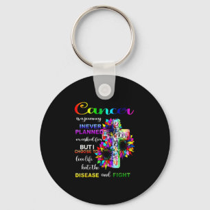 Cancer is a journey cancer awareness flowers keychain