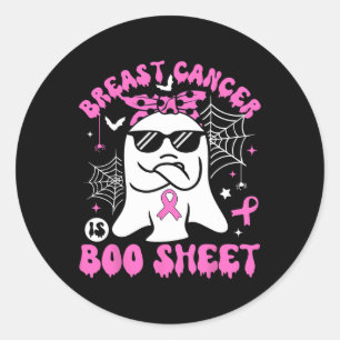 Cancer Is Boo Sheet Breast Cancer Warrior Hallowee Classic Round Sticker