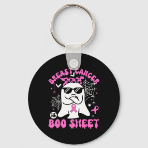 Cancer Is Boo Sheet Breast Cancer Warrior Hallowee Keychain