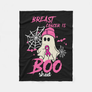 Cancer Is Boo Sheet Halloween Breast Cancer Awaren Fleece Blanket