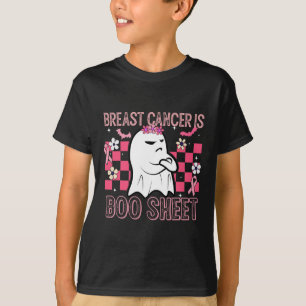 Cancer Is Boo Sheet Halloween Breast Cancer Awaren T-Shirt