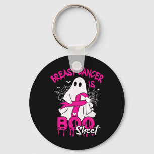 Cancer Is Boo Sheet Halloween Support Squad Ribbon Keychain