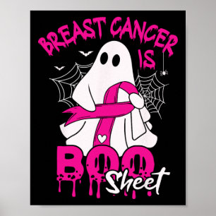 Cancer Is Boo Sheet Halloween Support Squad Ribbon Poster