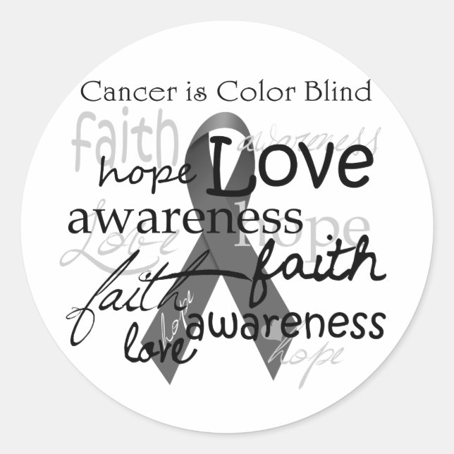 Cancer is Colour BLind Classic Round Sticker (Front)
