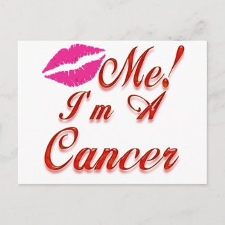 cancer kiss me zodiac postcard