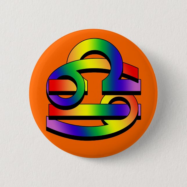 Cancer & Libra GLBT 2 Inch Round Button (Front)