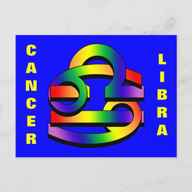 Cancer & Libra GLBT Postcard (Front)