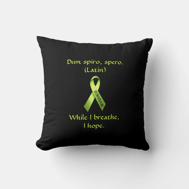 Cancer Lime Green Survivor Ribbon Coussin (Recto)