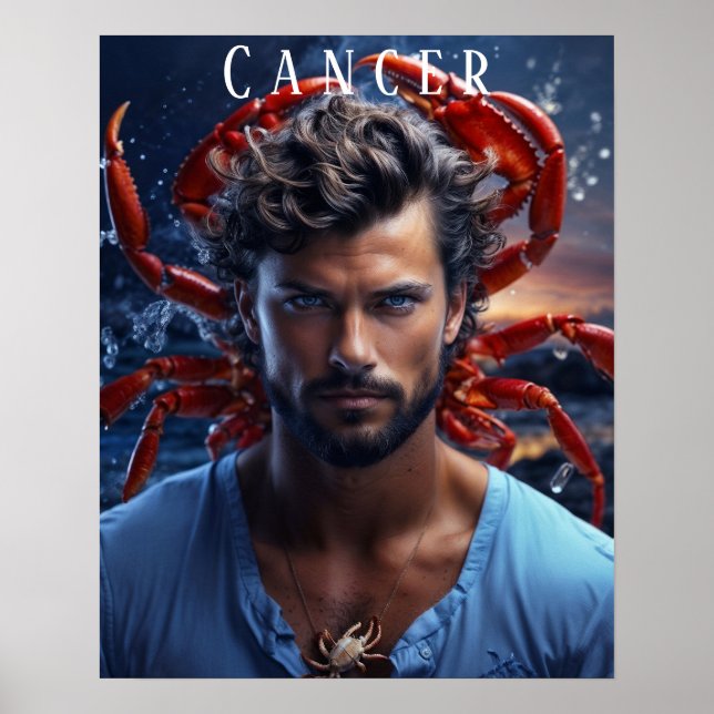 Cancer Male Astrological Poster (Front)