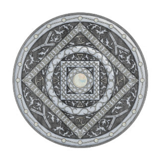 Cancer Mandala Glass Cutting Board