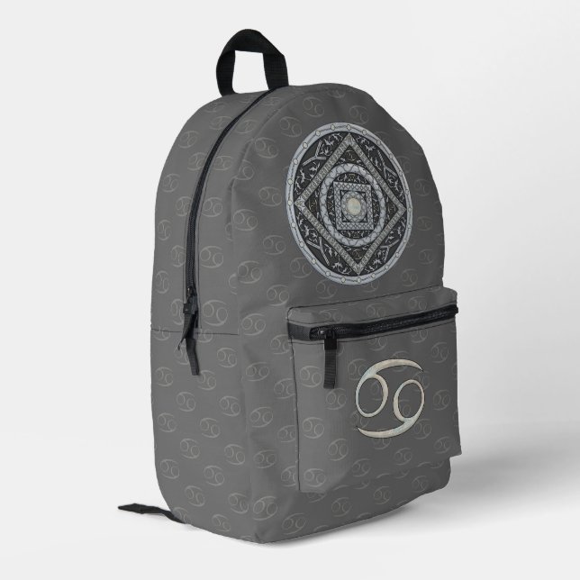 Cancer Mandala Printed Backpack (Back Corner Left)