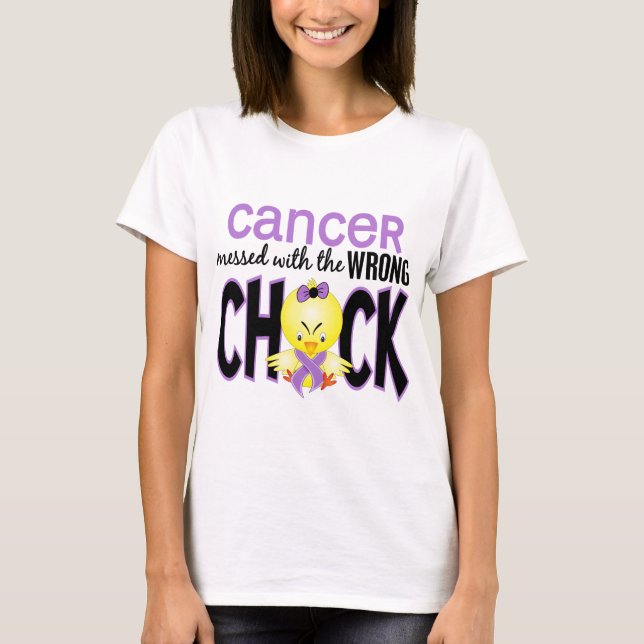 Cancer Messed With The Wrong Chick T-Shirt (Front)