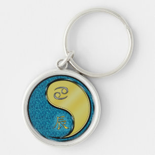 Cancer & Metal Dragon Keychain