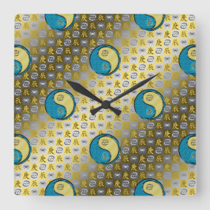 Cancer & Metal Dragon Square Wall Clock