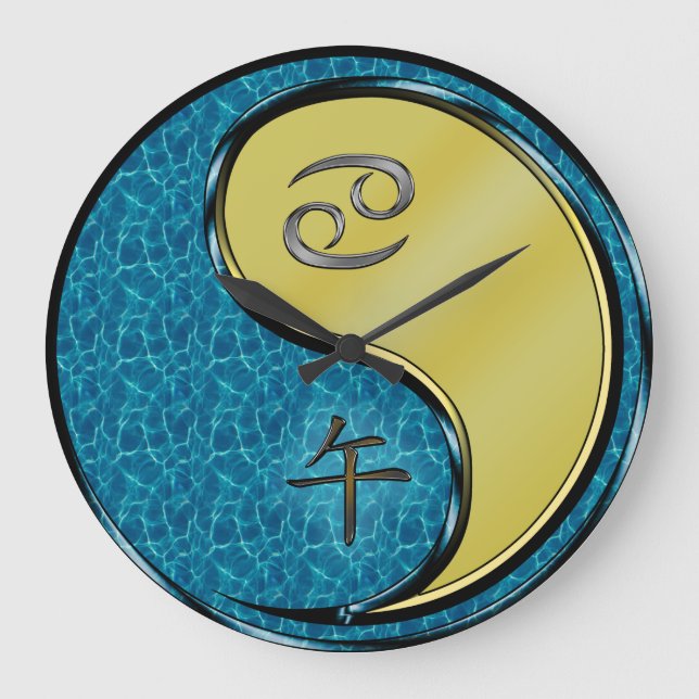Cancer & Metal Horse Large Clock (Front)
