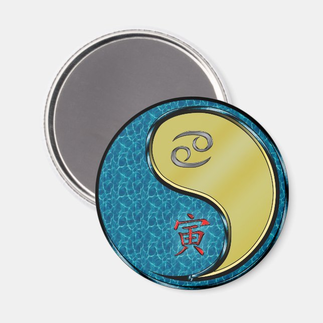 Cancer & Metal Tiger Magnet (Front/Back)