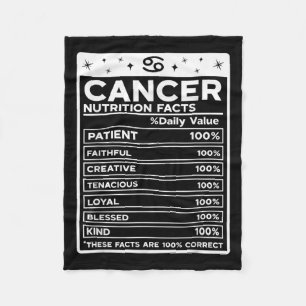 Cancer Nutritional Style Zodiac Design, Cancer  Fleece Blanket