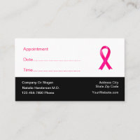 Cancer Oncology Doctor Appointment Business Cards