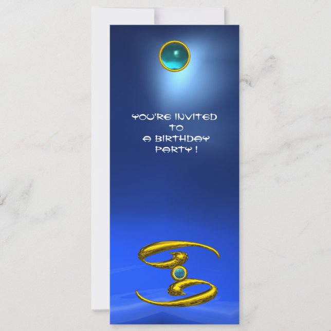 CANCER OPALE,sapphire bright yellow blue Invitation (Front)