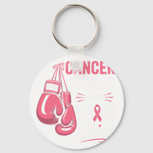 Cancer Picked The Wrong Chick Breast Cancer Awaren Keychain