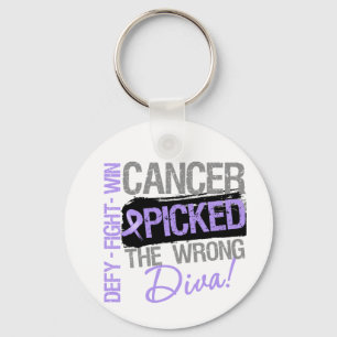 Cancer Picked The Wrong Diva Keychain