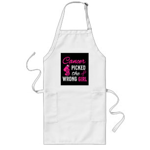 Cancer Picked the Wrong Girl Awareness Long Apron