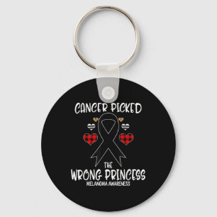 Cancer Picked The Wrong Princess Melanoma Awarenes Keychain