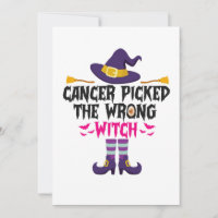 Cancer Picked The Wrong Witch Funny Halloween Gift