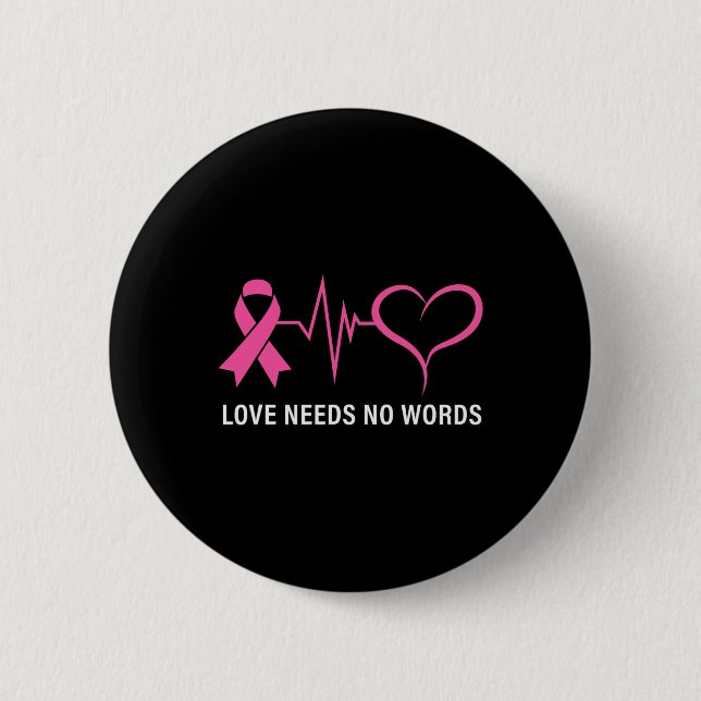 Cancer Pink Ribbon Cancer Awareness  2 Inch Round Button (Front)