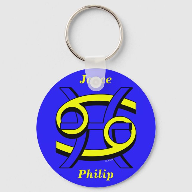 Cancer & Pisces BY Keychain (Front)