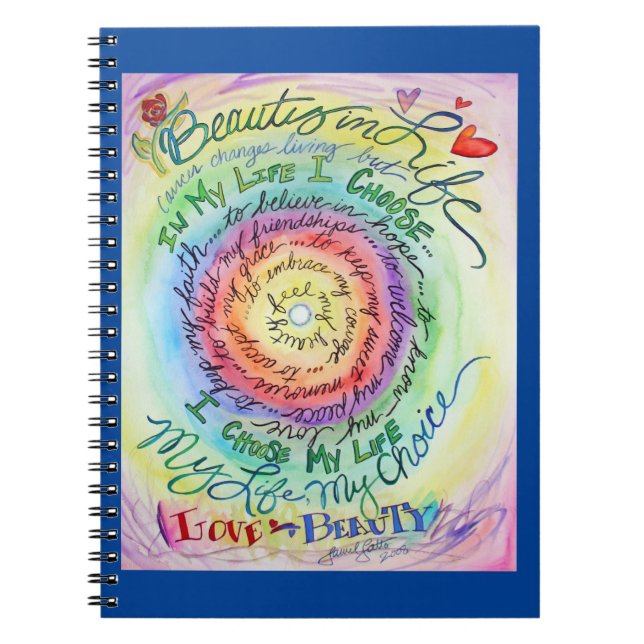 Cancer Poem Affirmation Rainbow Journal Carnet (Devant)