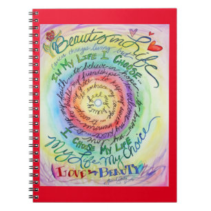 Cancer Poem Affirmation Rainbow Journal Carnet