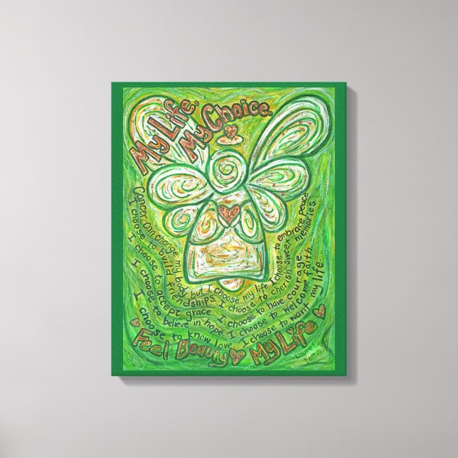 Cancer Poème Ange Peinture Ange Toile Enveloppée A (Recto)