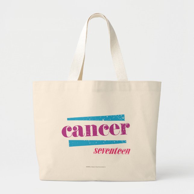 Cancer Purple Large Tote Bag (Front)