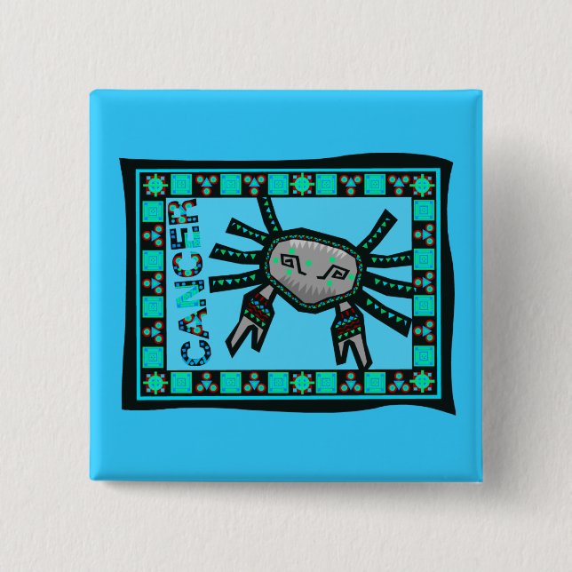Cancer Quilt 2 Inch Square Button (Front)