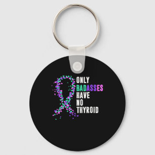 Cancer Ribbon Thyroidectomy Removal Surgery Bades Keychain