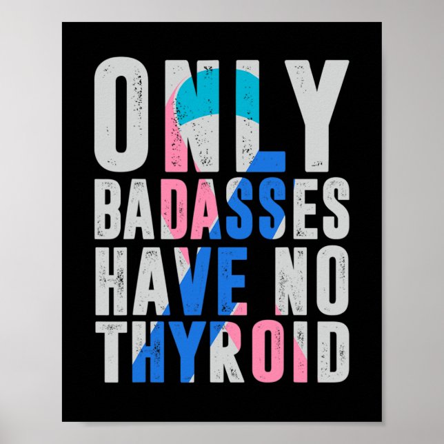 Cancer Ribbon Thyroidectomy Removal Surgery Bades  Poster (Front)