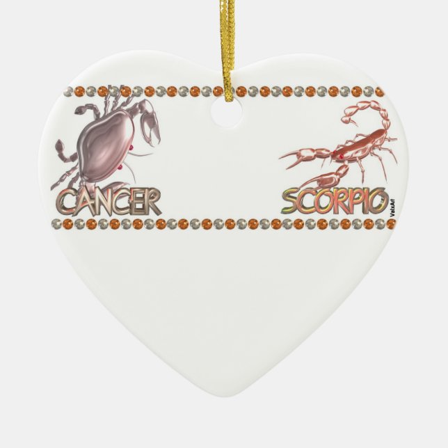 Cancer Scorpio friendship zodiac astrology Ceramic Ornament (Front)