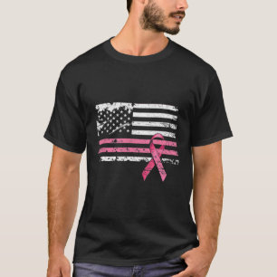 Cancer Shirt American Flag Breast Cancer Awareness