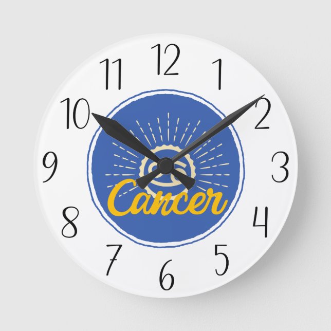 Cancer Sign Badge Round Clock (Front)