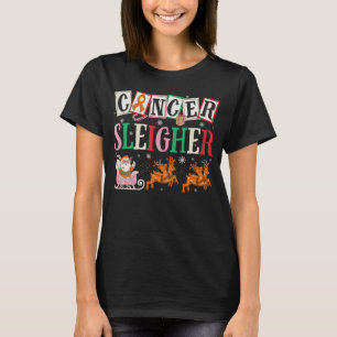 Cancer Sleigher Christmas Santa Kidney Cancer T-Shirt