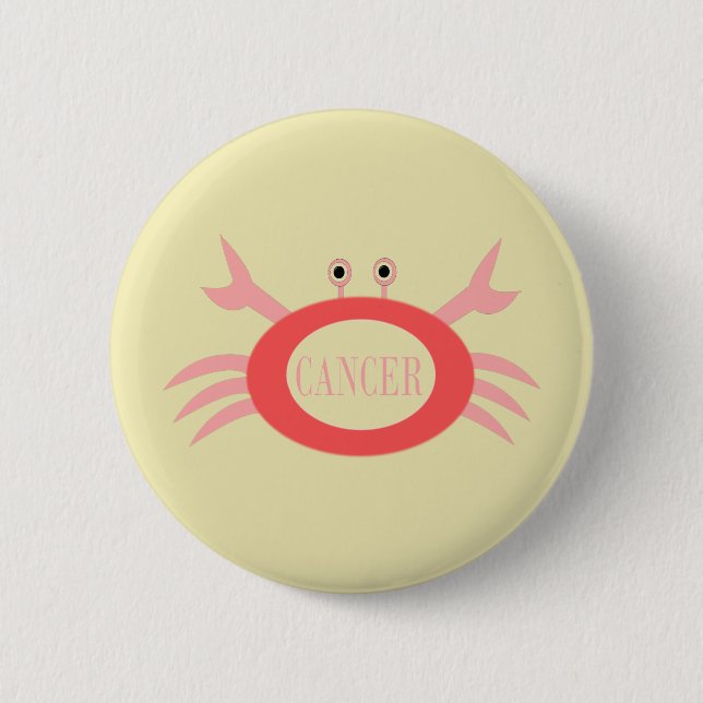 Cancer Star Sign Crab Button (Front)