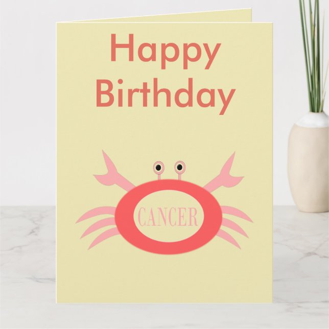 Cancer Star Sign Crab Custom Big Card (Front)