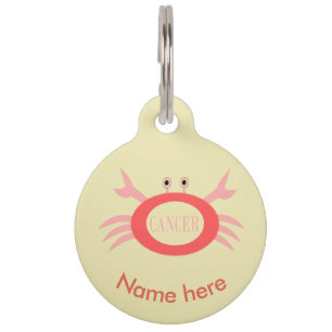 Cancer Star Sign Crab Custom Dog Tag