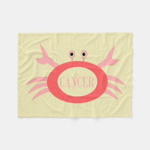 Cancer Star Sign Crab Fleece Blanket