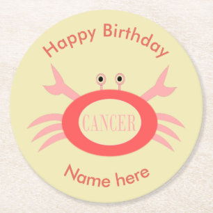 Cancer Star Sign Crab Paper Coasters