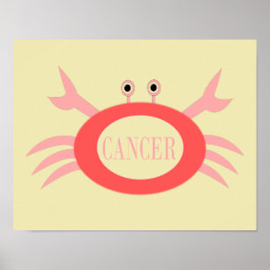 Cancer Star Sign Crab Poster